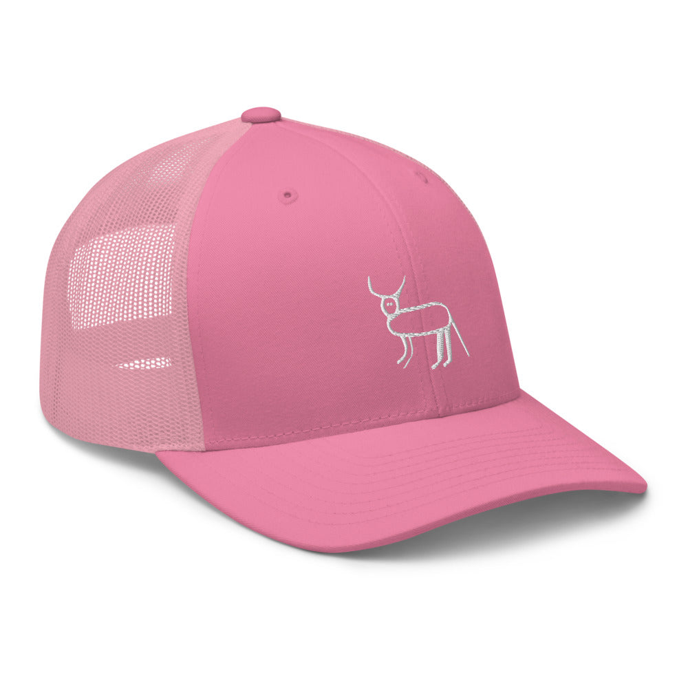 Casquette trucker rose Coucou Petite Perruche — trois-quarts avant droit