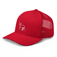 Casquette trucker rouge Coucou Petite Perruche — trois-quarts avant gauche