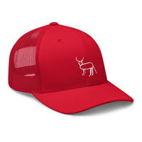 Casquette trucker rouge Coucou Petite Perruche — trois-quarts avant droit