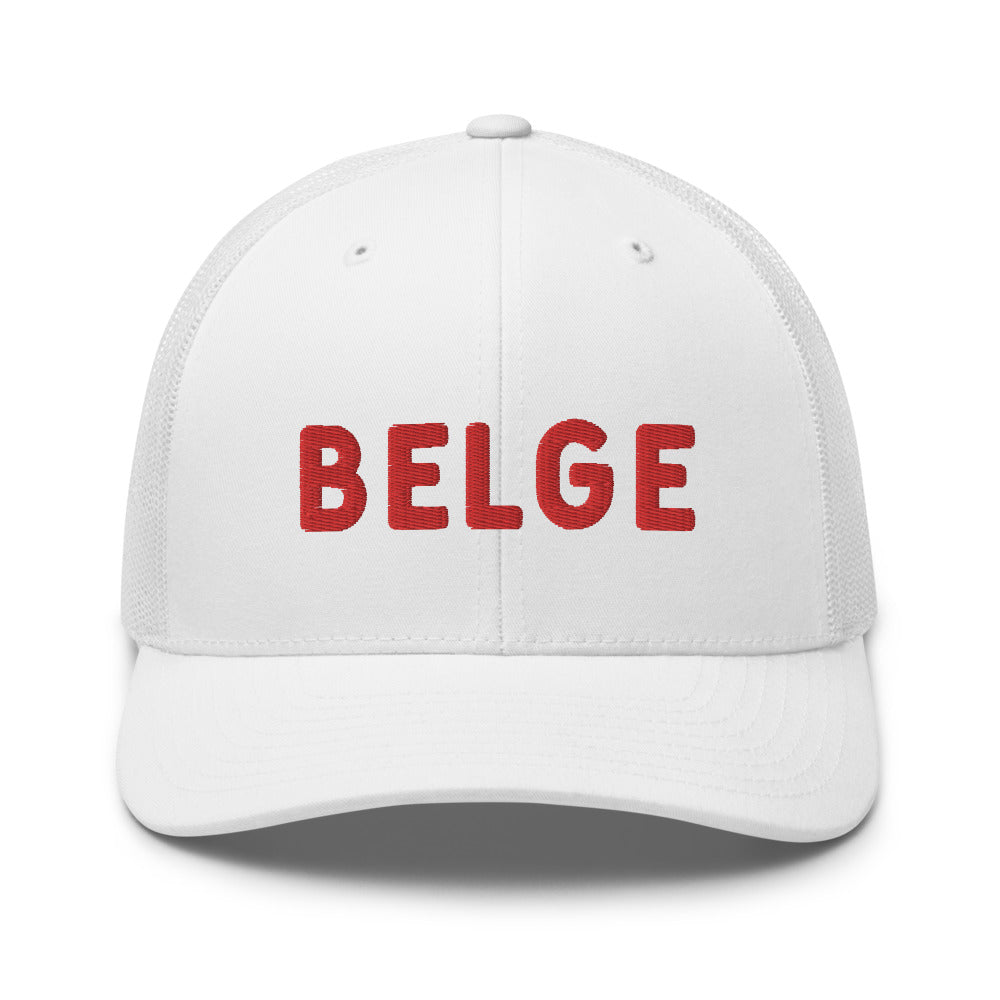 casquette belgique blanche et rouge