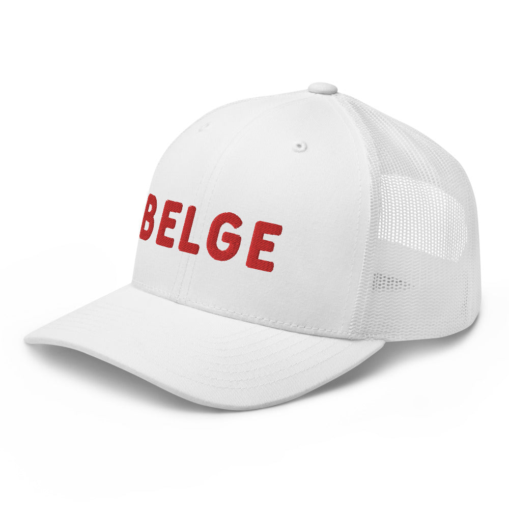 casquette belge blanche et rouge
