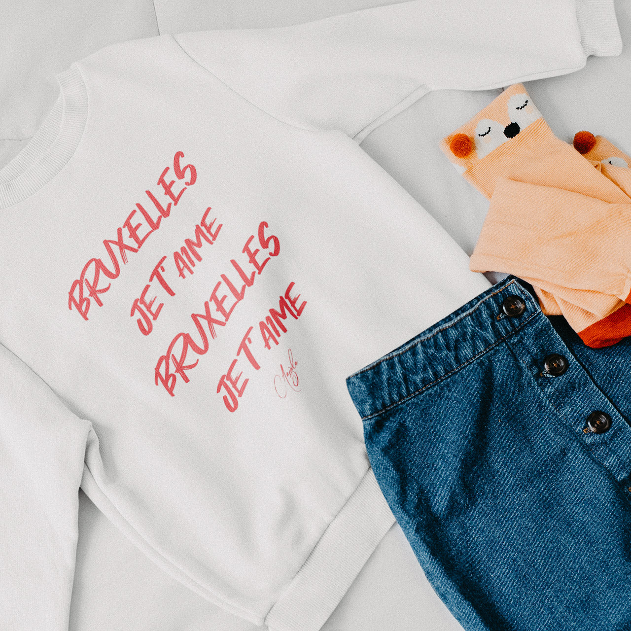 Pull enfant -"Bruxelles je t'aime, Bruxelles je t'aime"