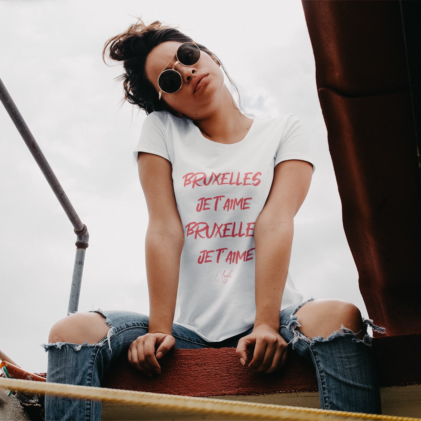 T-shirt Femme Angèle - "BRUXELLES JE T`AIME"