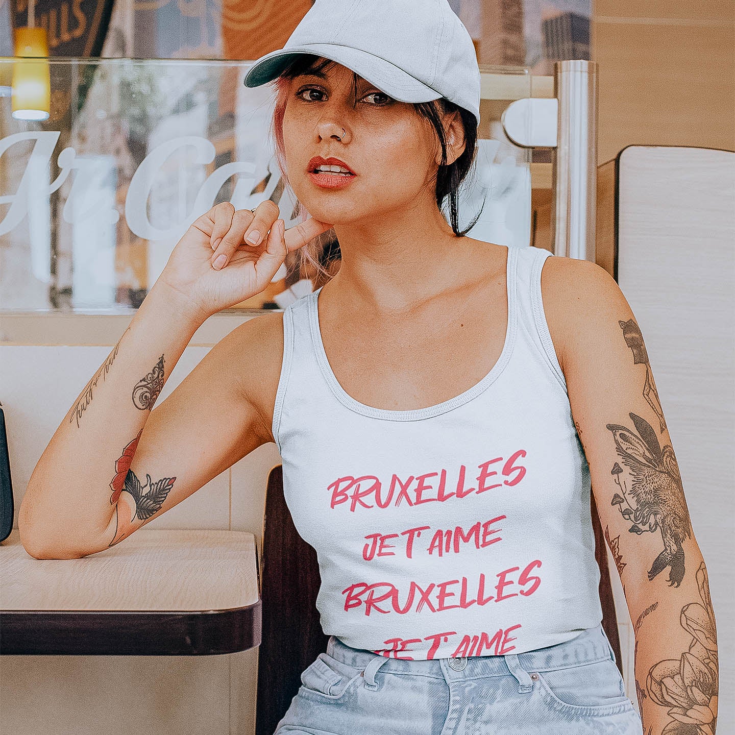 Débardeur Femme Angèle - "BRUXELLES JE T`AIME"