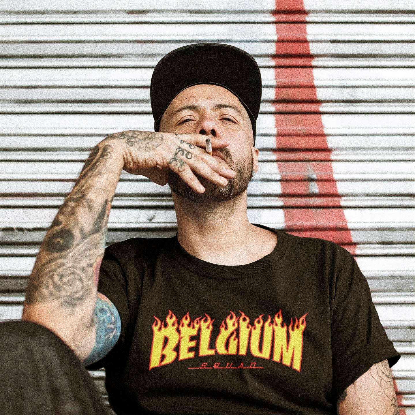 teeshirt belgique euro 2021 imprime belgium squad en flames