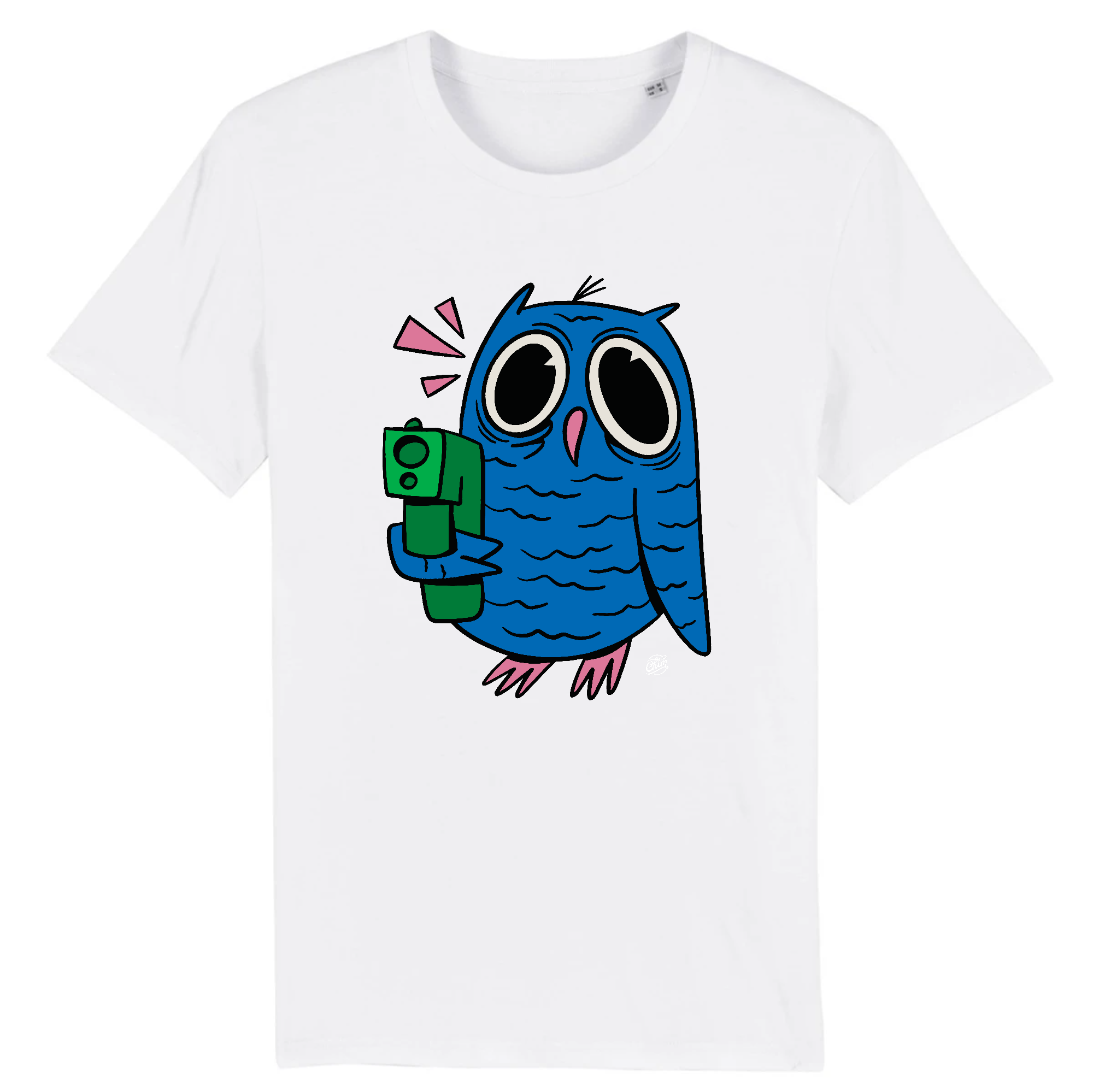 teeshirt original chouette cartoon avec un fligue