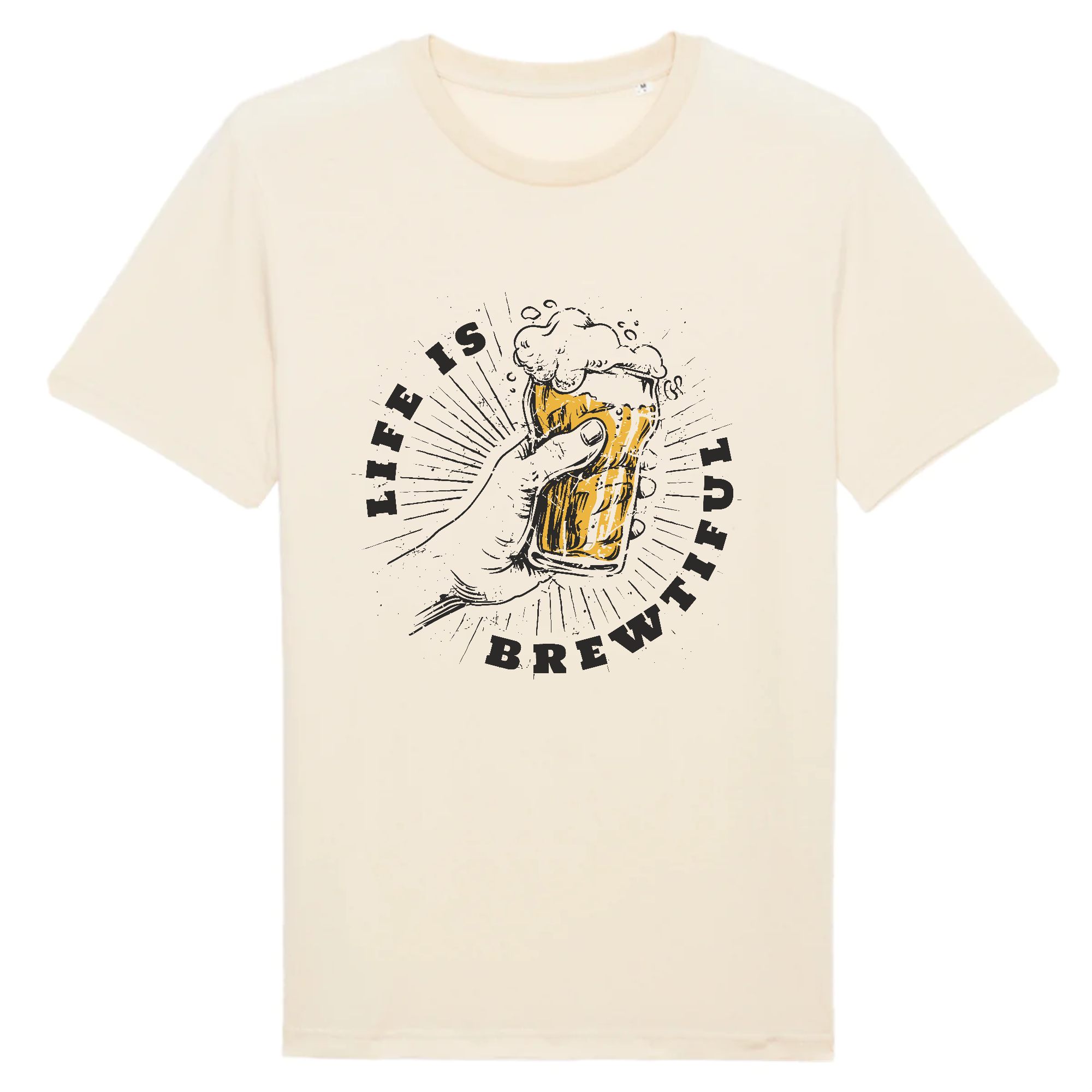 tshirt biere belge belgium biere en main avec message life is brewtiful