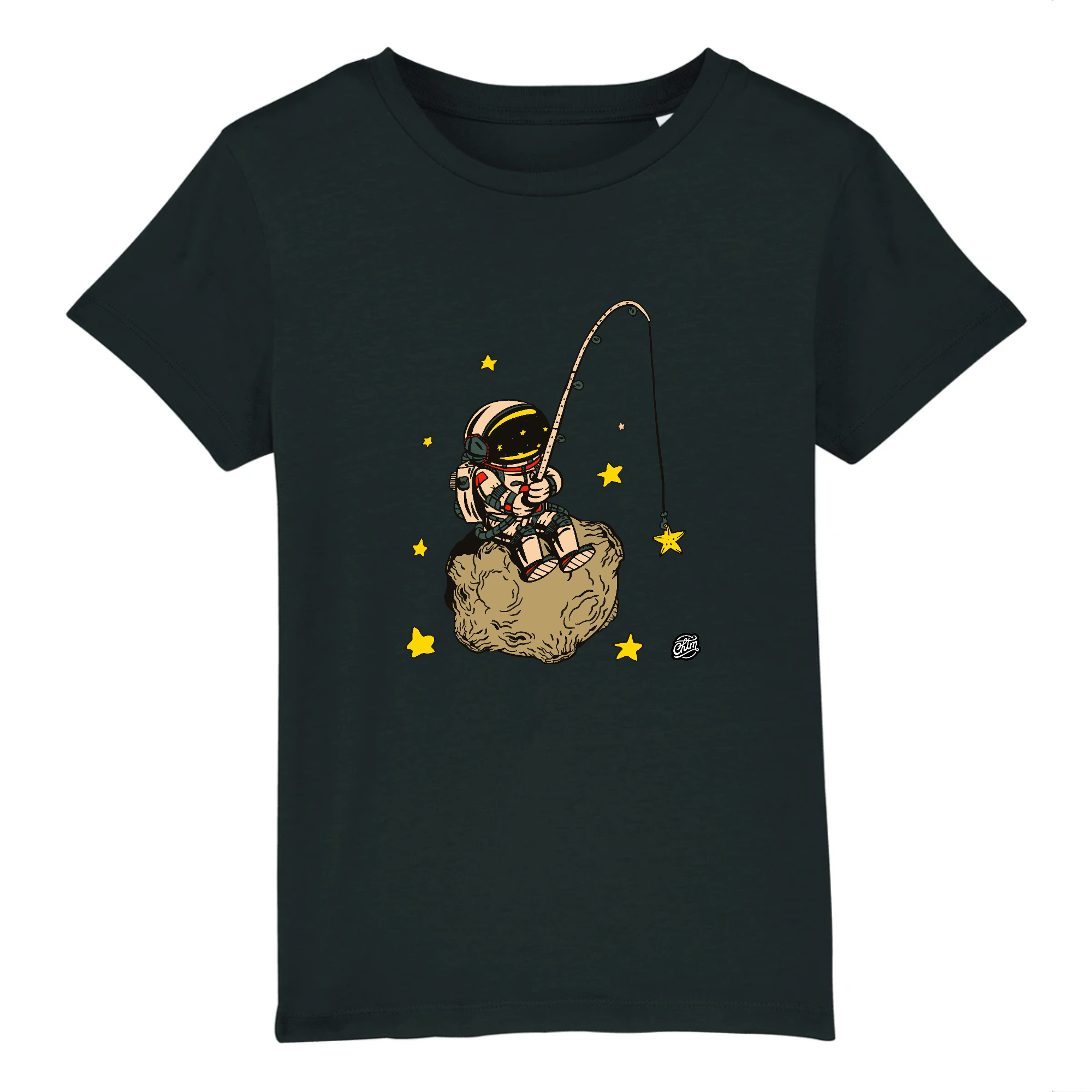 astronaute pecheur teeshirt enfant