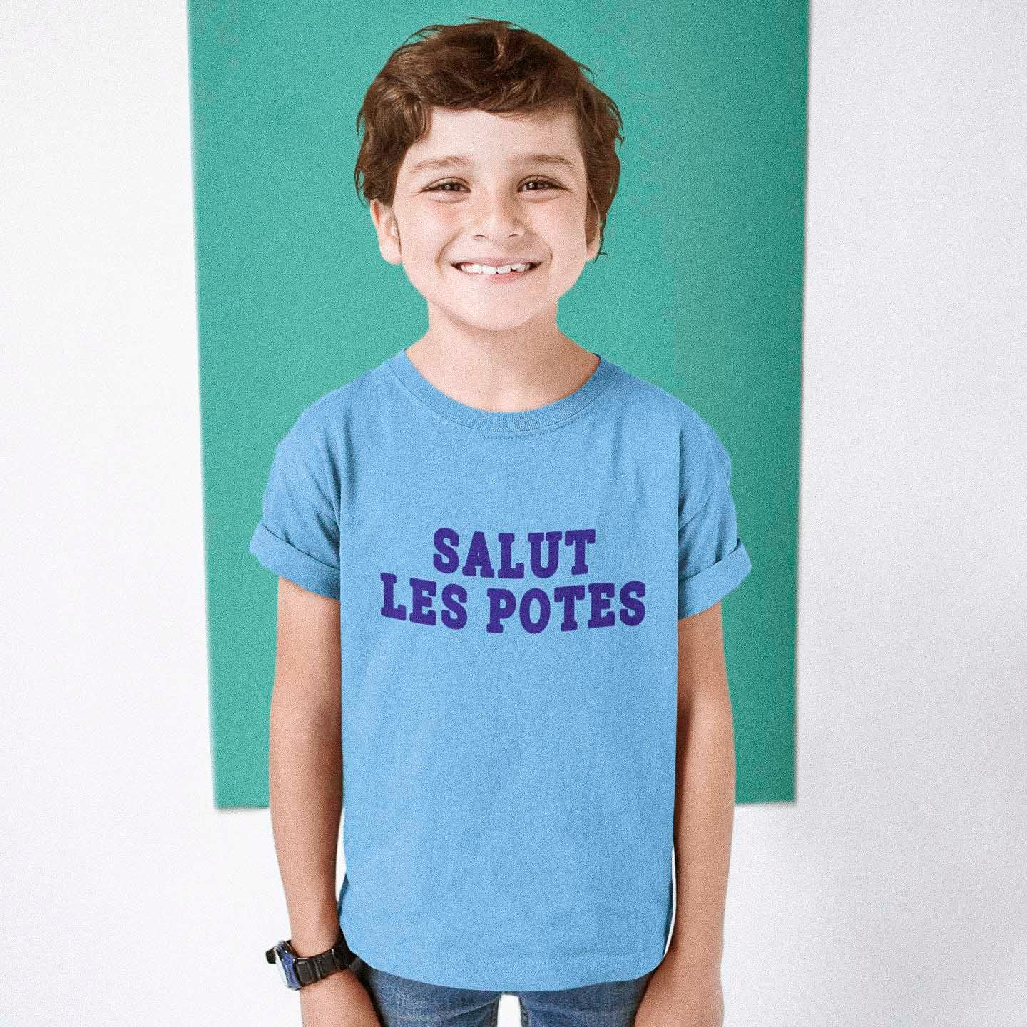 tshirt enfant drole salut les potes