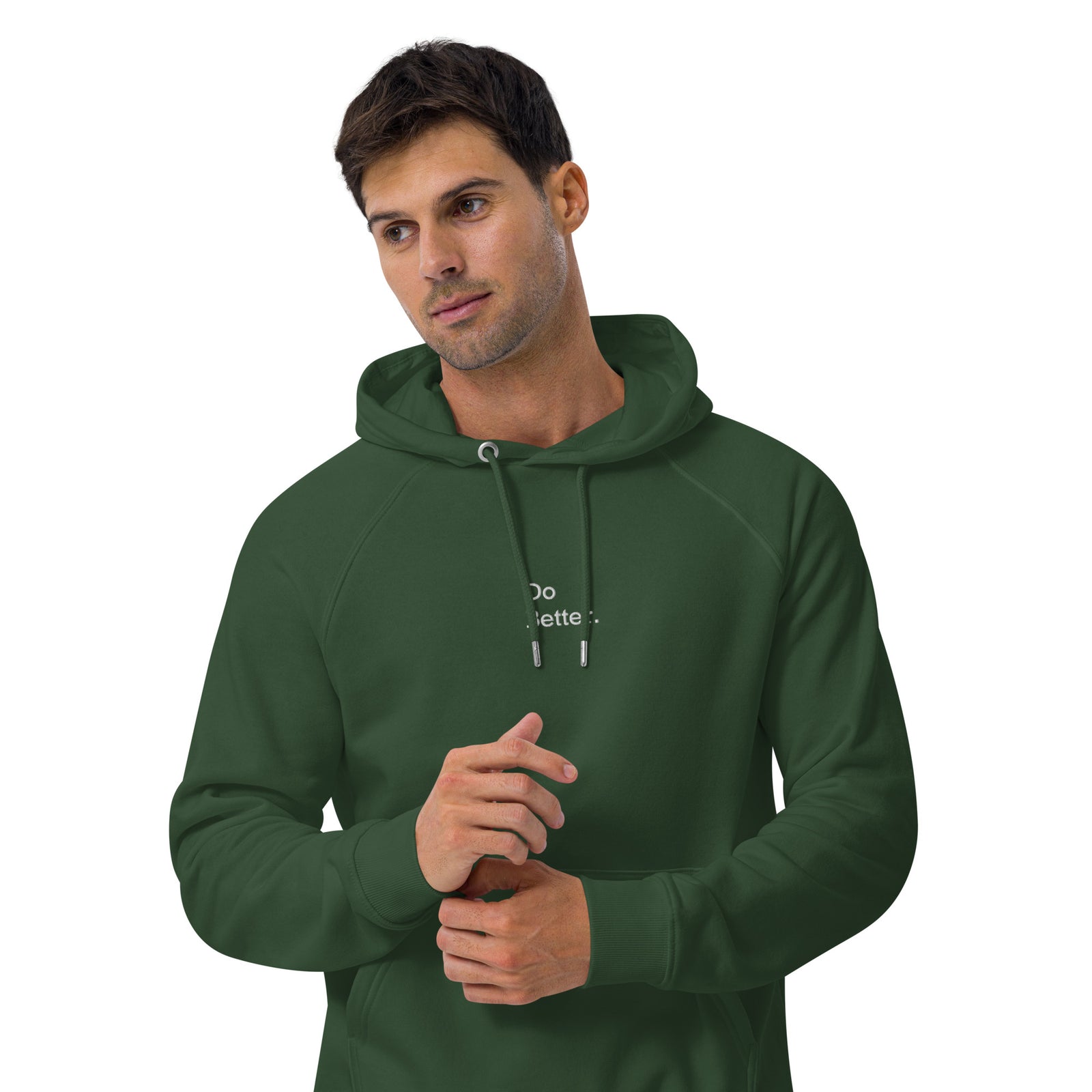 Sweat à capuche écologique unisexe brodé - "DO BETTER"