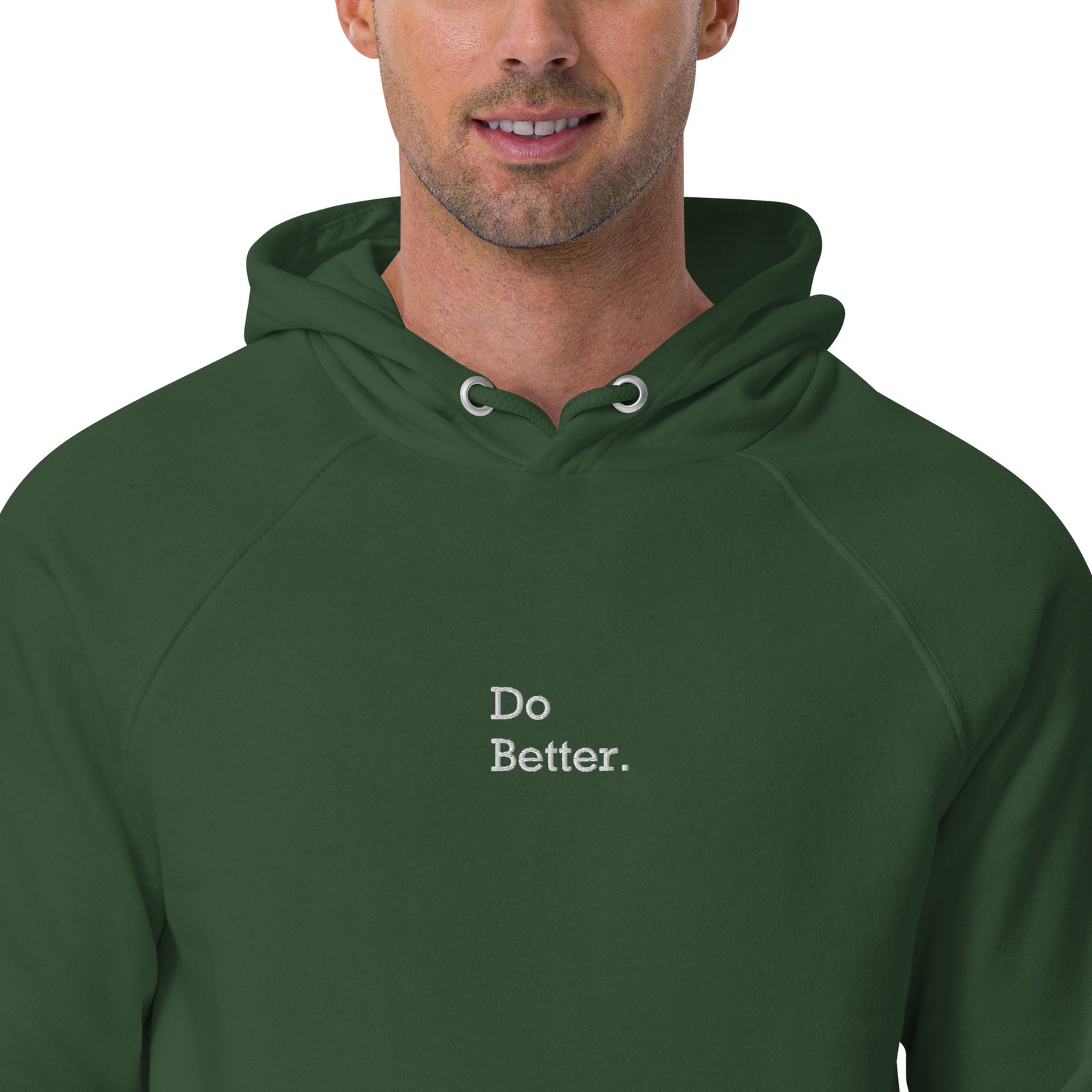 Sweat à capuche écologique unisexe brodé - "DO BETTER"