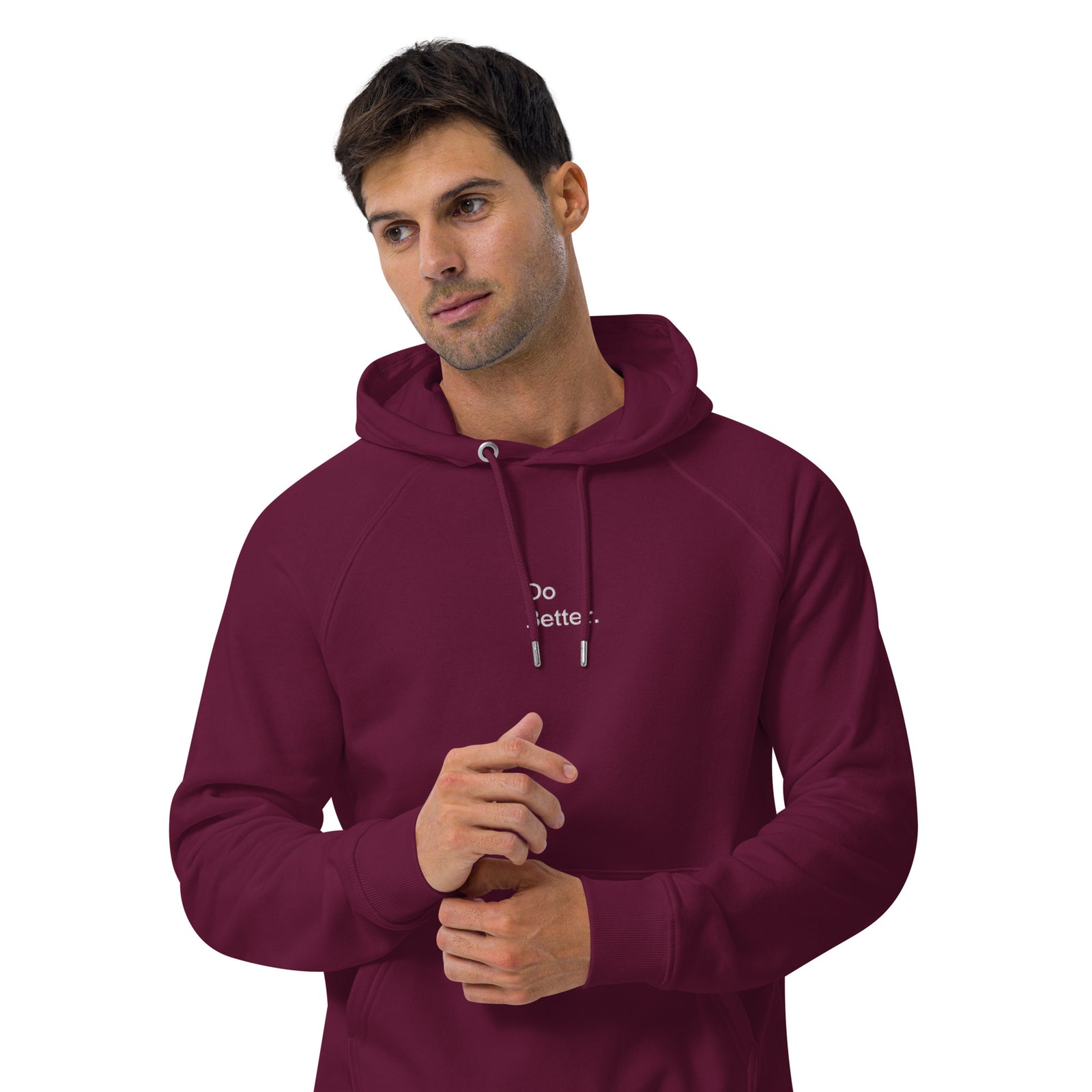 Sweat à capuche écologique unisexe brodé - "DO BETTER"