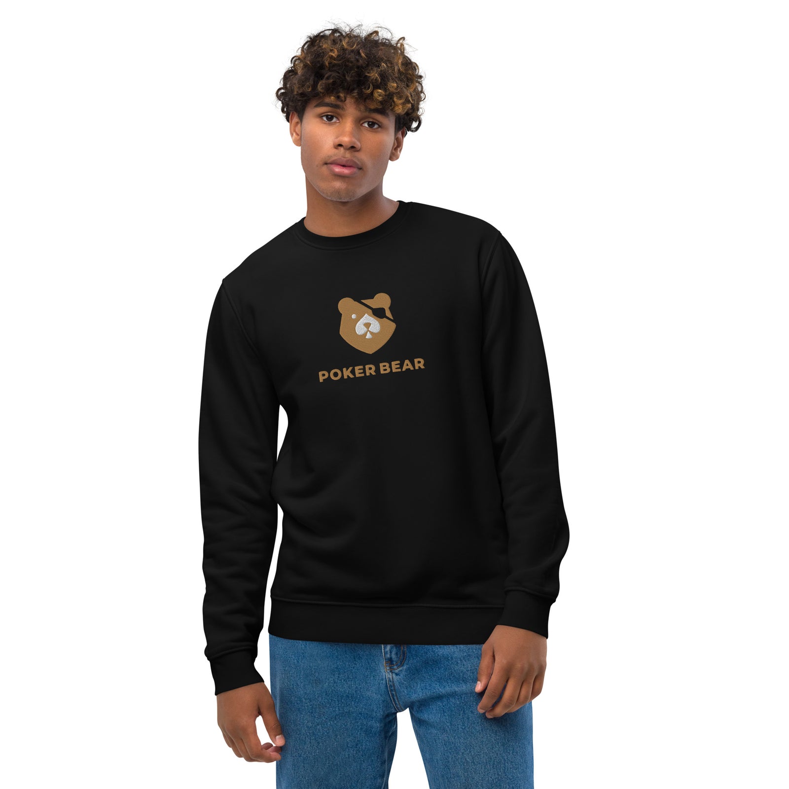 Pull homme brodé - "Poker bear"