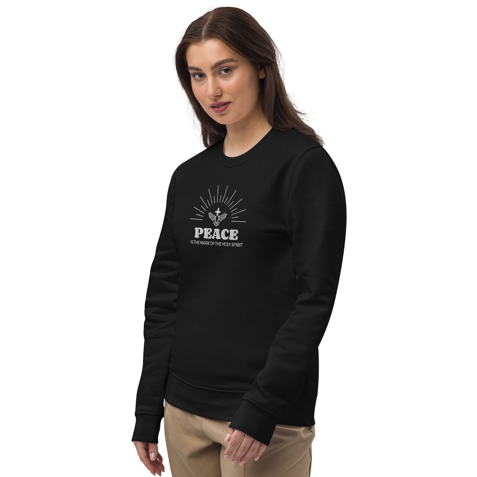 Pull éco-responsable unisexe brodé - "PEACE"