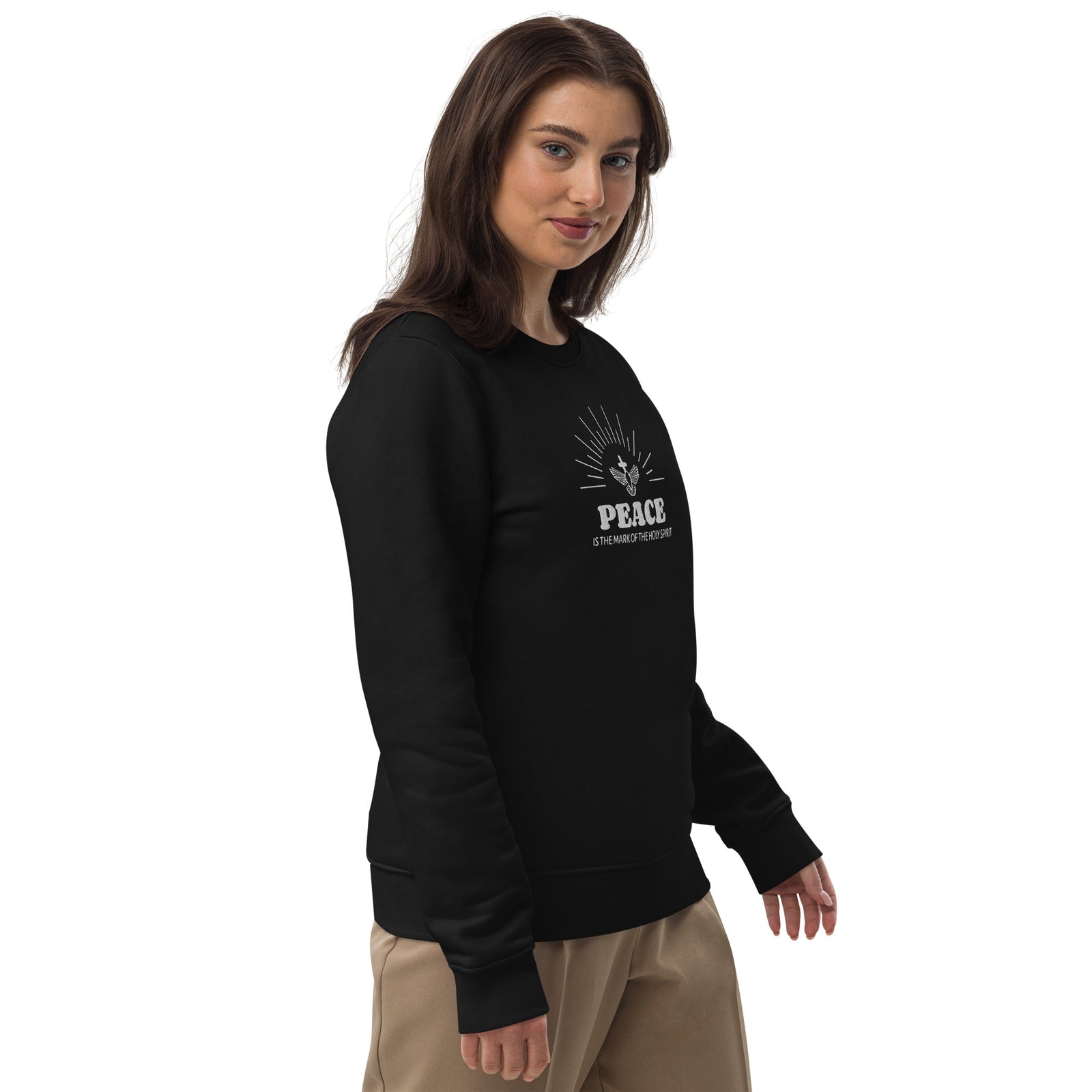 Pull éco-responsable unisexe brodé - "PEACE"