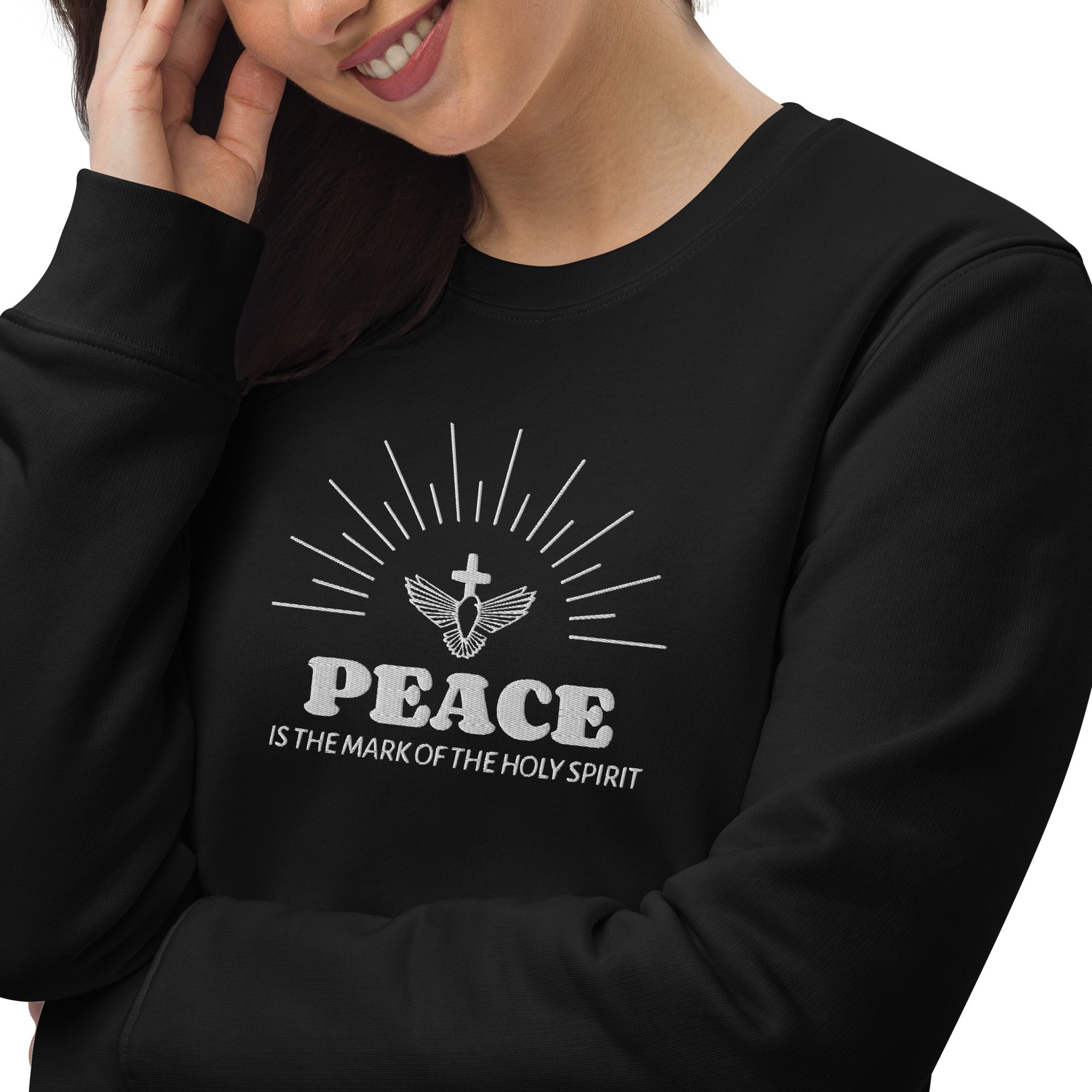 Pull éco-responsable unisexe brodé - "PEACE"