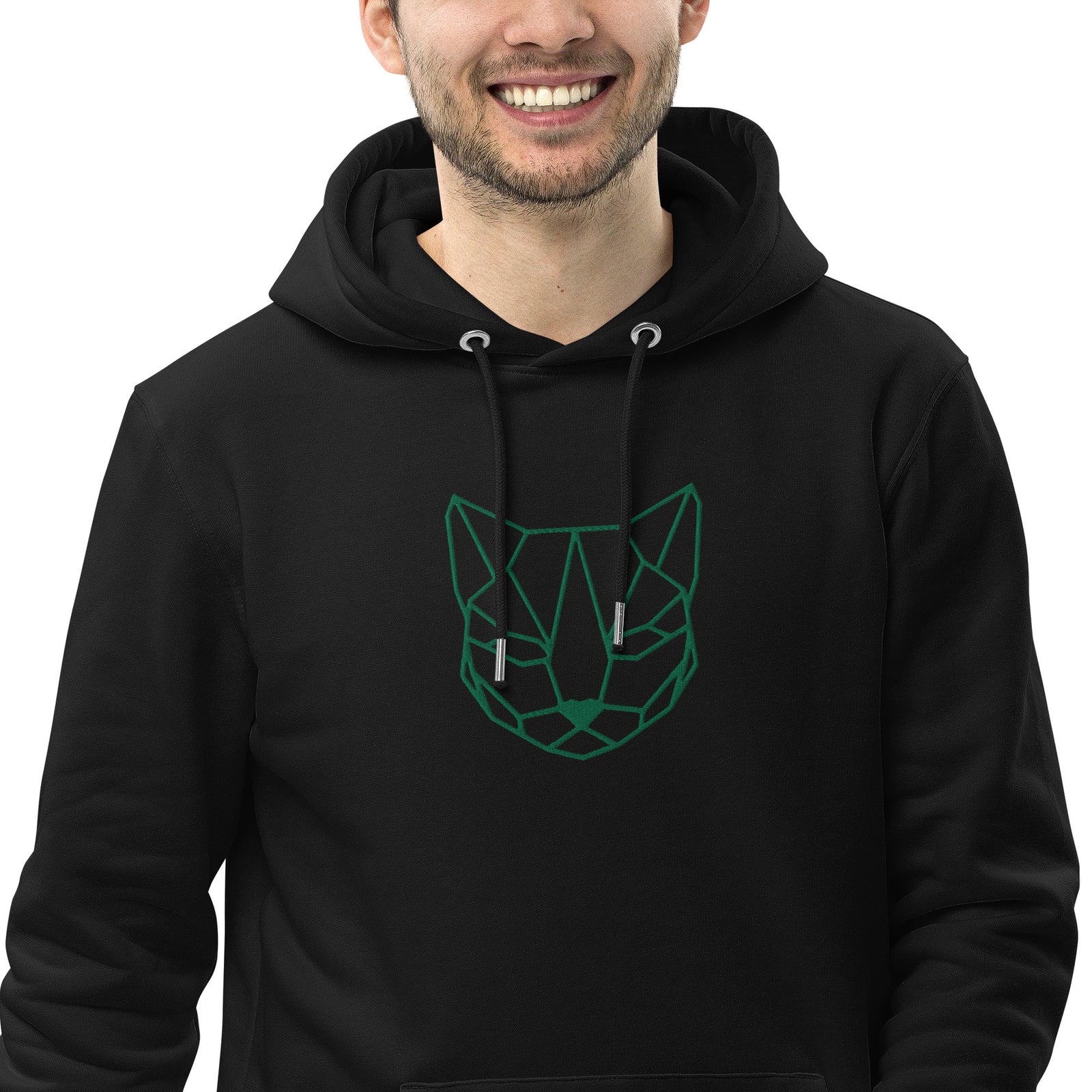 Pull à capuche brodé - "Origami love cat"