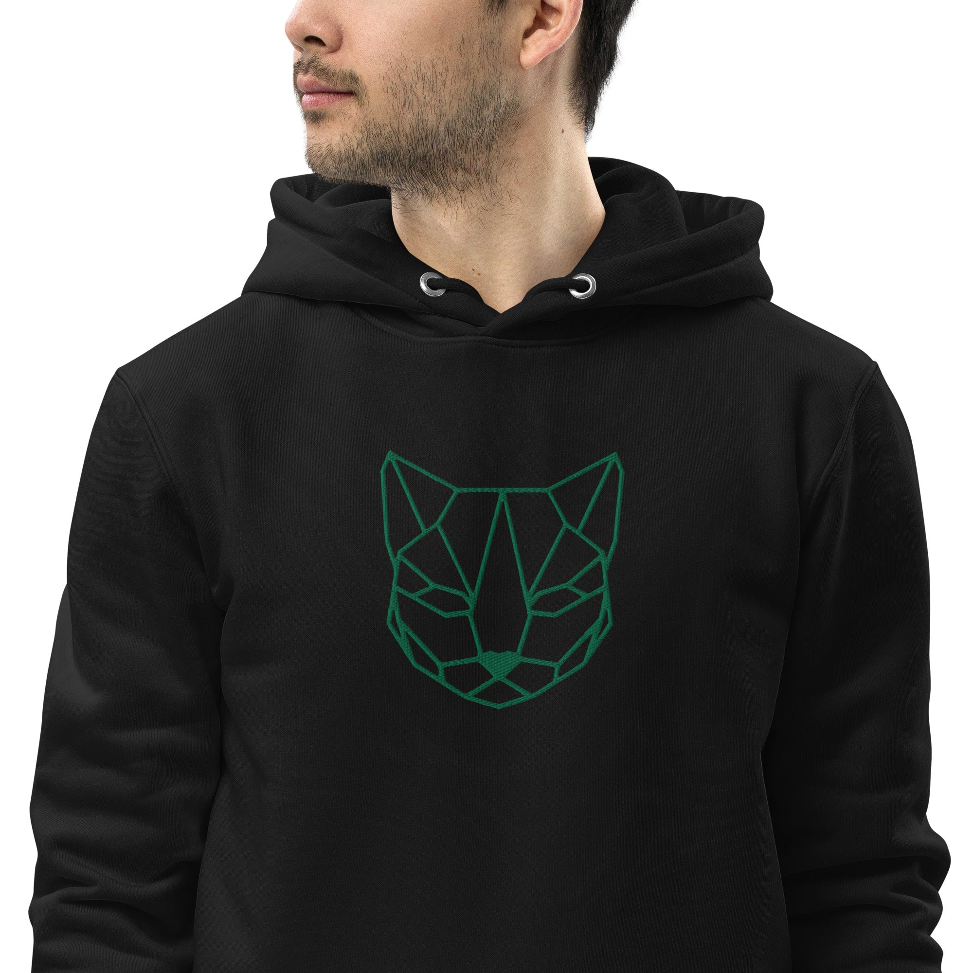 Pull à capuche brodé - "Origami love cat"