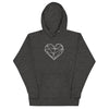 Pull à capuche femme brodé - Coeur origami