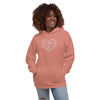 Pull à capuche femme brodé - Coeur origami