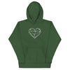Pull à capuche femme brodé - Coeur origami