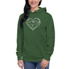 Pull à capuche femme brodé - Coeur origami
