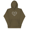 Pull à capuche femme brodé - Coeur origami