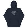 Pull à capuche femme brodé - Coeur origami