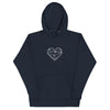 Pull à capuche brodé - Coeur origami