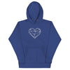 Pull à capuche femme brodé - Coeur origami