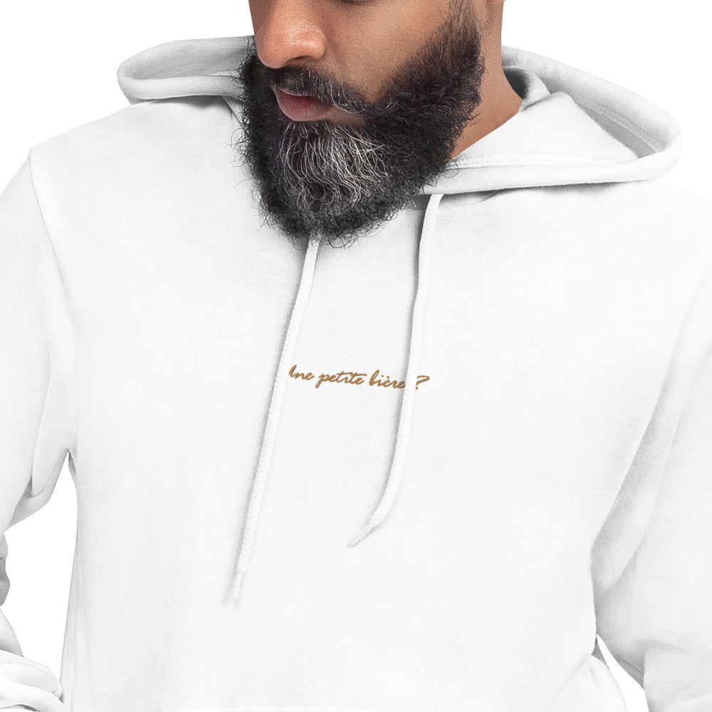 Pull à Capuche brodé - "Une petite bière ?"