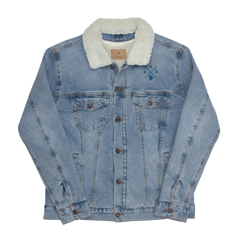 Veste sherpa en jean unisexe - "DAD"