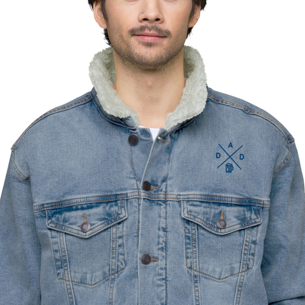 Veste sherpa en jean unisexe - "DAD"