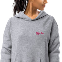 Sweat à capuche en polaire effet daim brodé - "Biche"