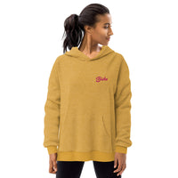 Sweat à capuche en polaire effet daim brodé - "Biche"