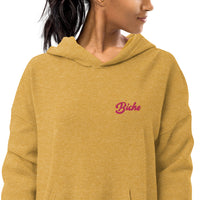 Sweat à capuche en polaire effet daim brodé - "Biche"