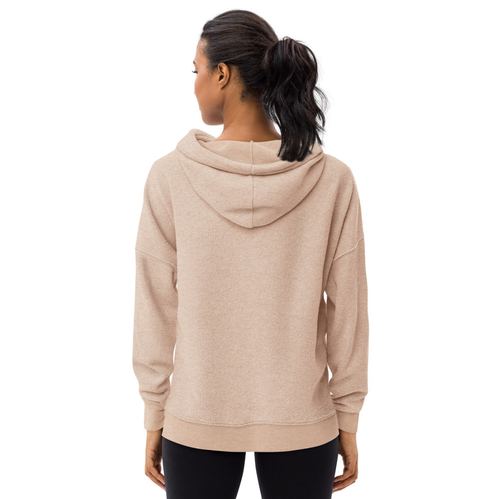 Sweat à capuche en polaire effet daim brodé - "Biche"