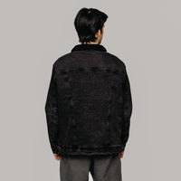 Veste sherpa en jean unisexe - "DAD"