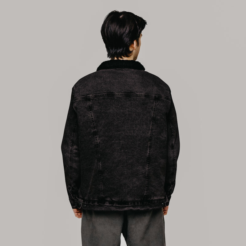 Veste sherpa en jean unisexe - "DAD"