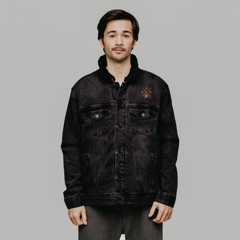 Veste sherpa en jean unisexe - "DAD"
