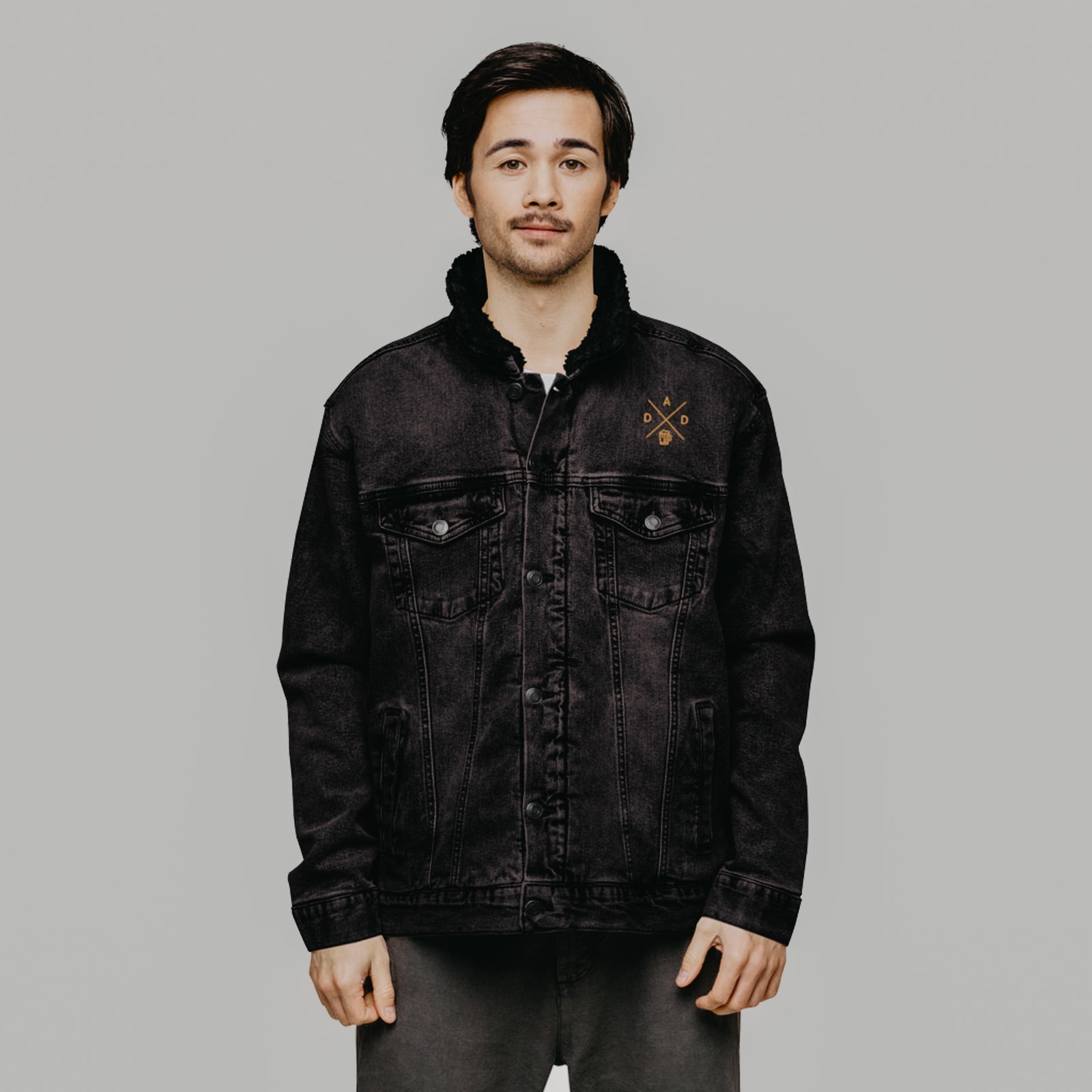 Veste sherpa en jean unisexe - "DAD"