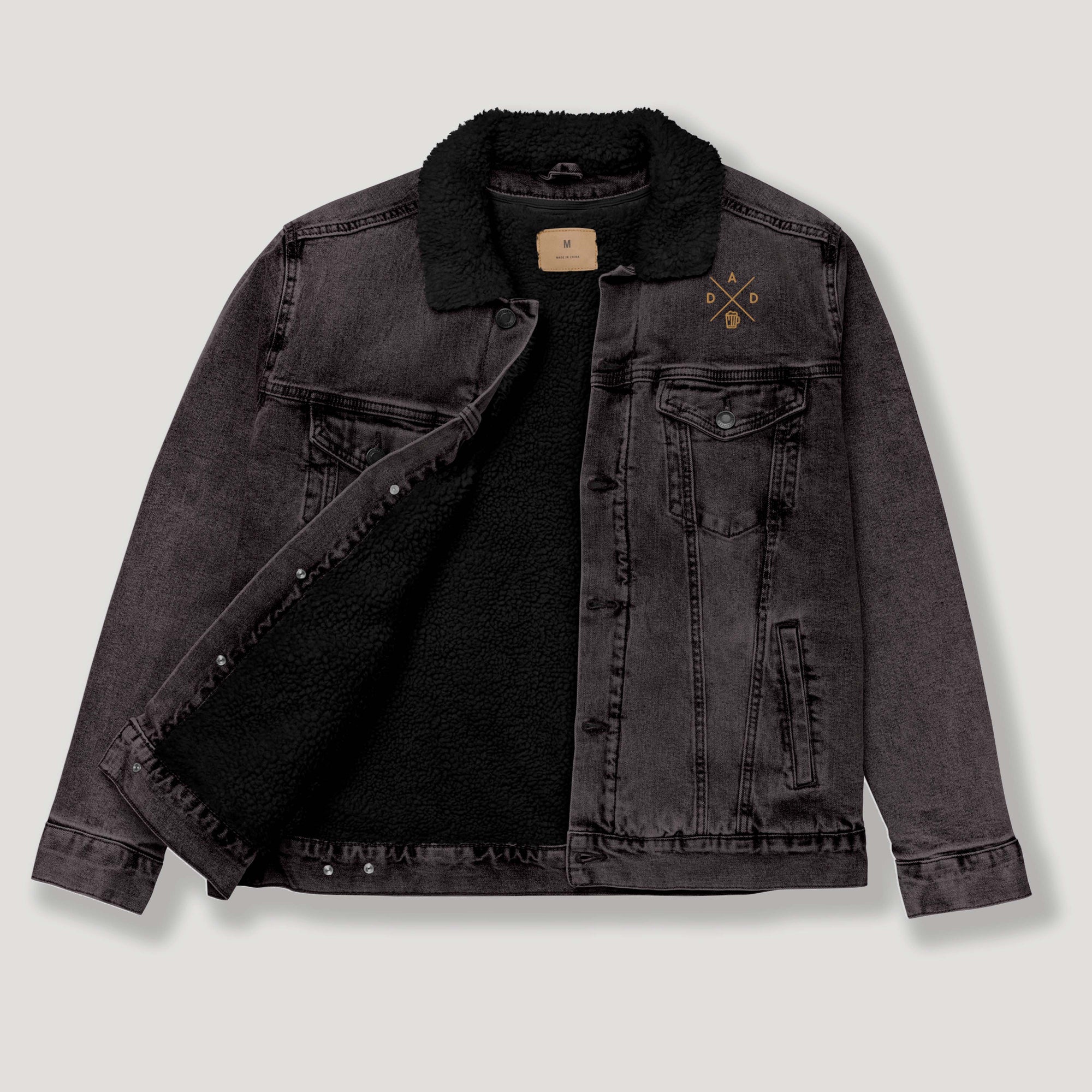 Veste sherpa en jean unisexe - "DAD"