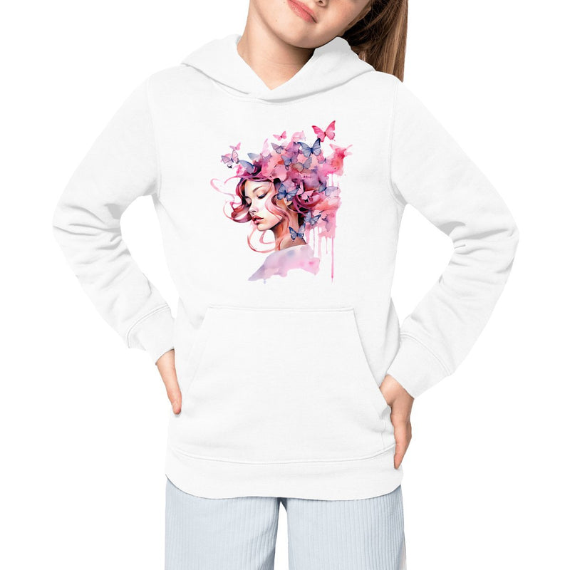 Pull à capuche enfant - Woman butterfly