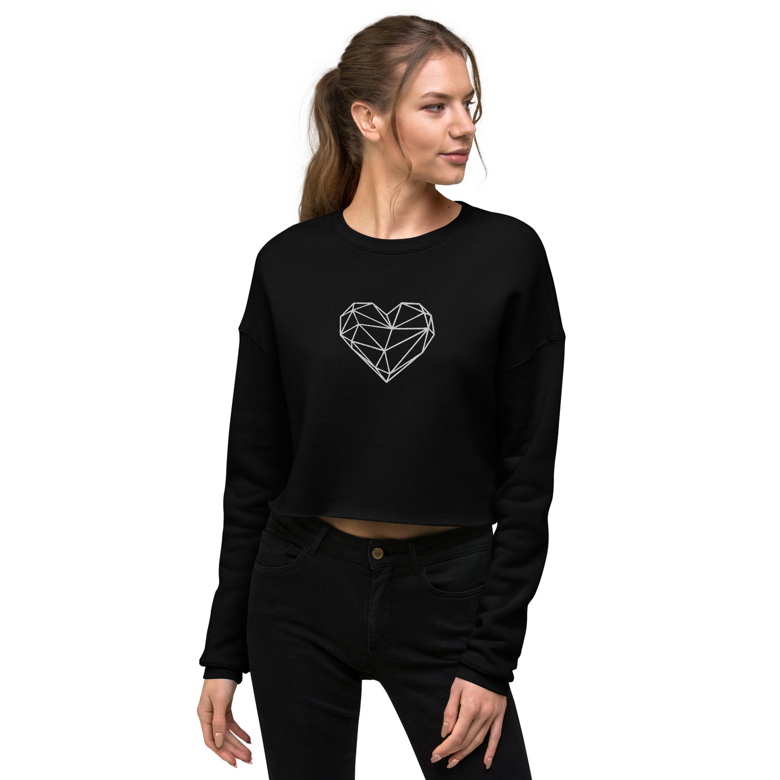 Sweat-Shirt Crop-Top - Coeur origami