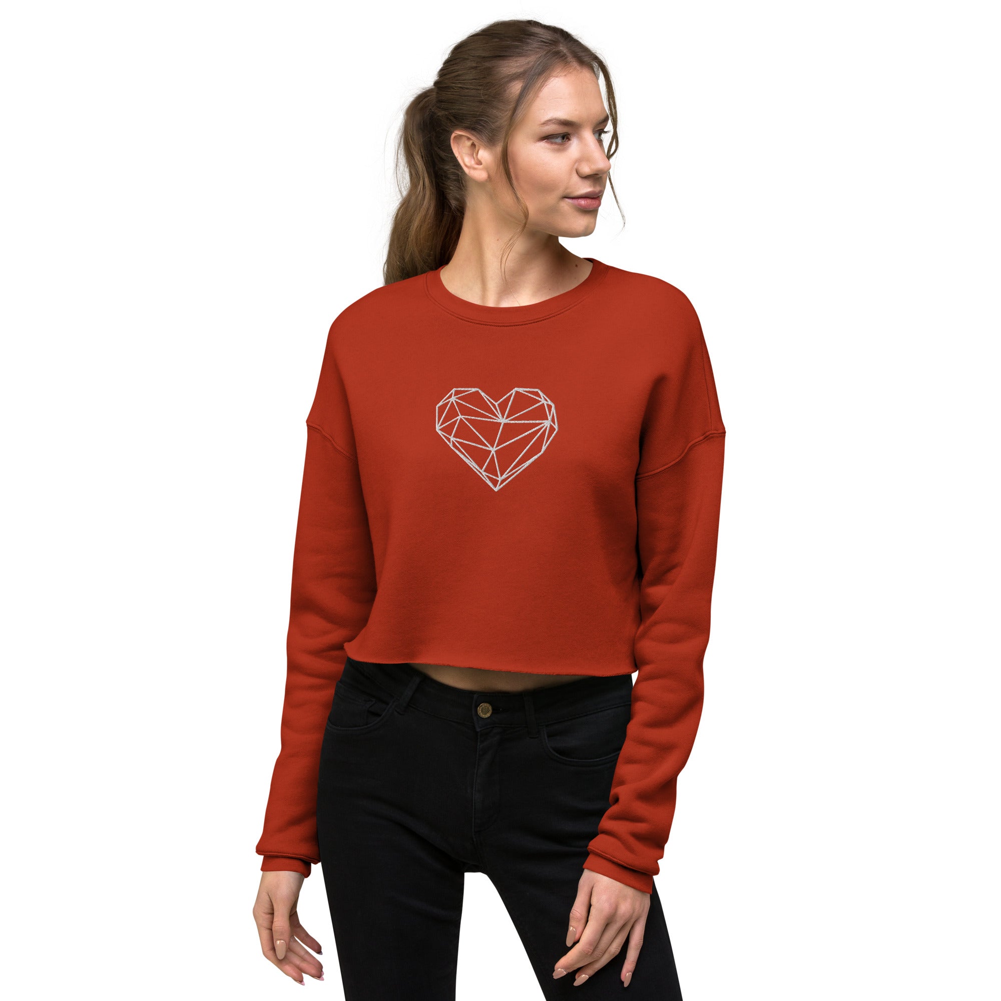 Sweat-Shirt Crop-Top - Coeur origami