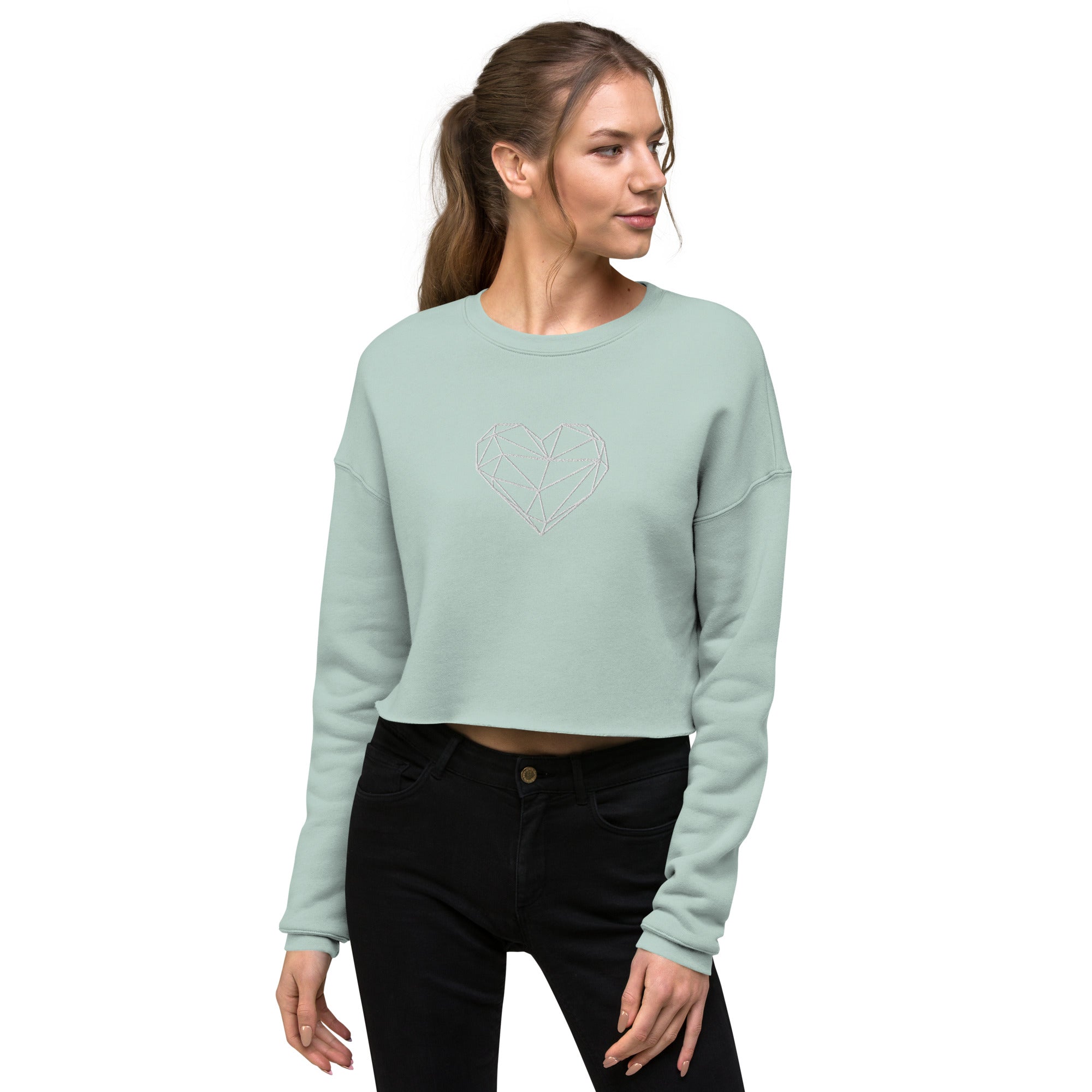 Sweat-Shirt Crop-Top - Coeur origami