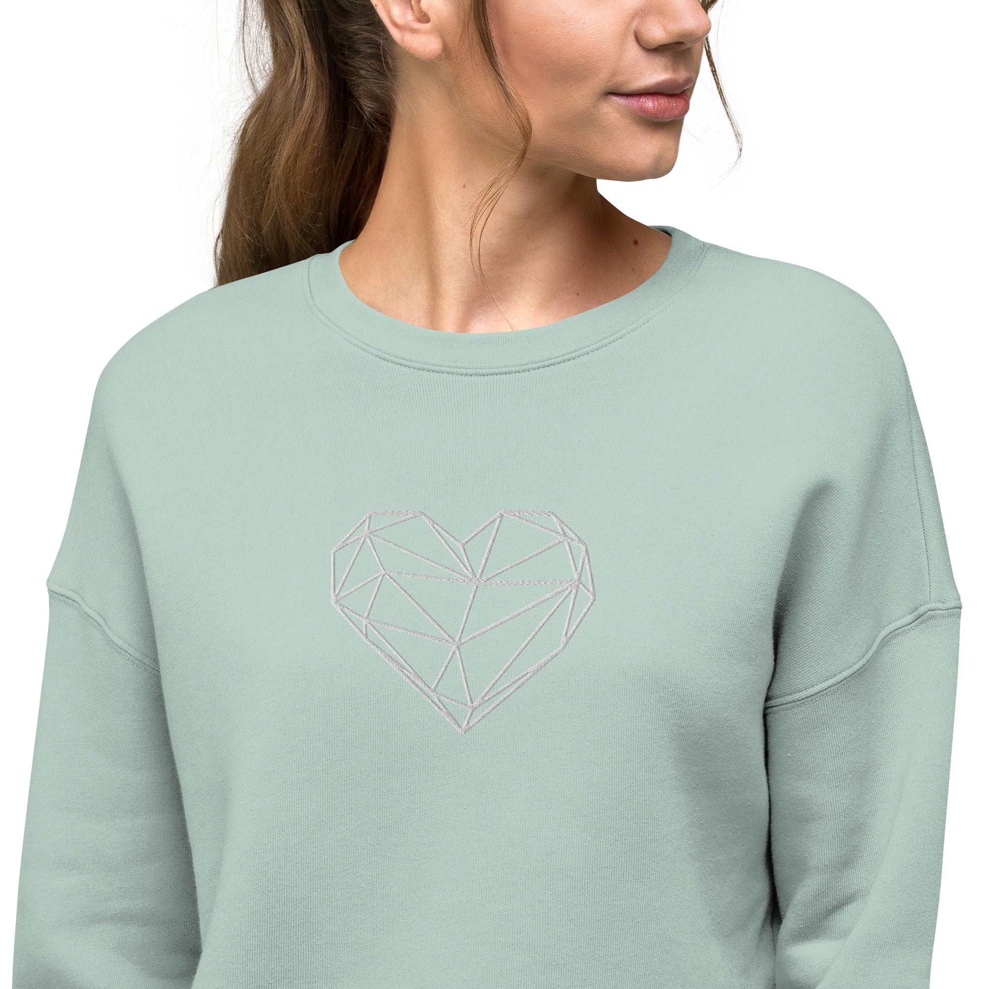 Sweat-Shirt Crop-Top - Coeur origami
