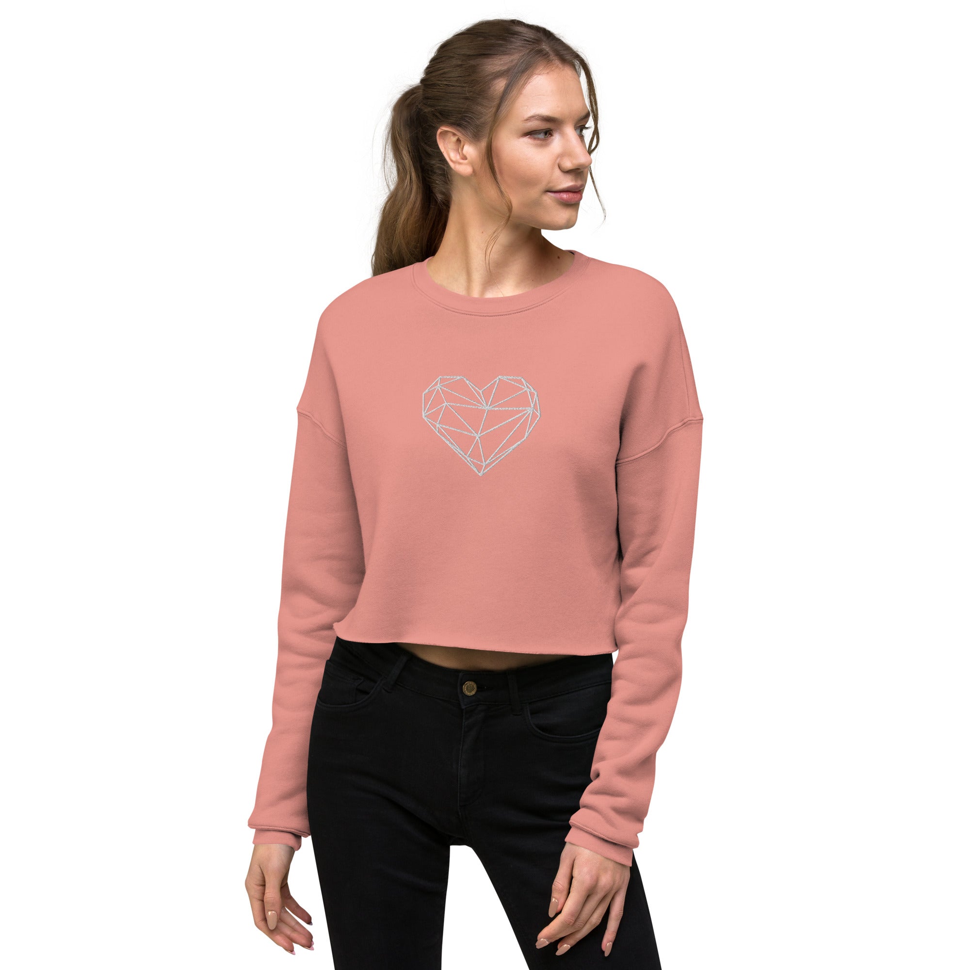 Sweat-Shirt Crop-Top - Coeur origami