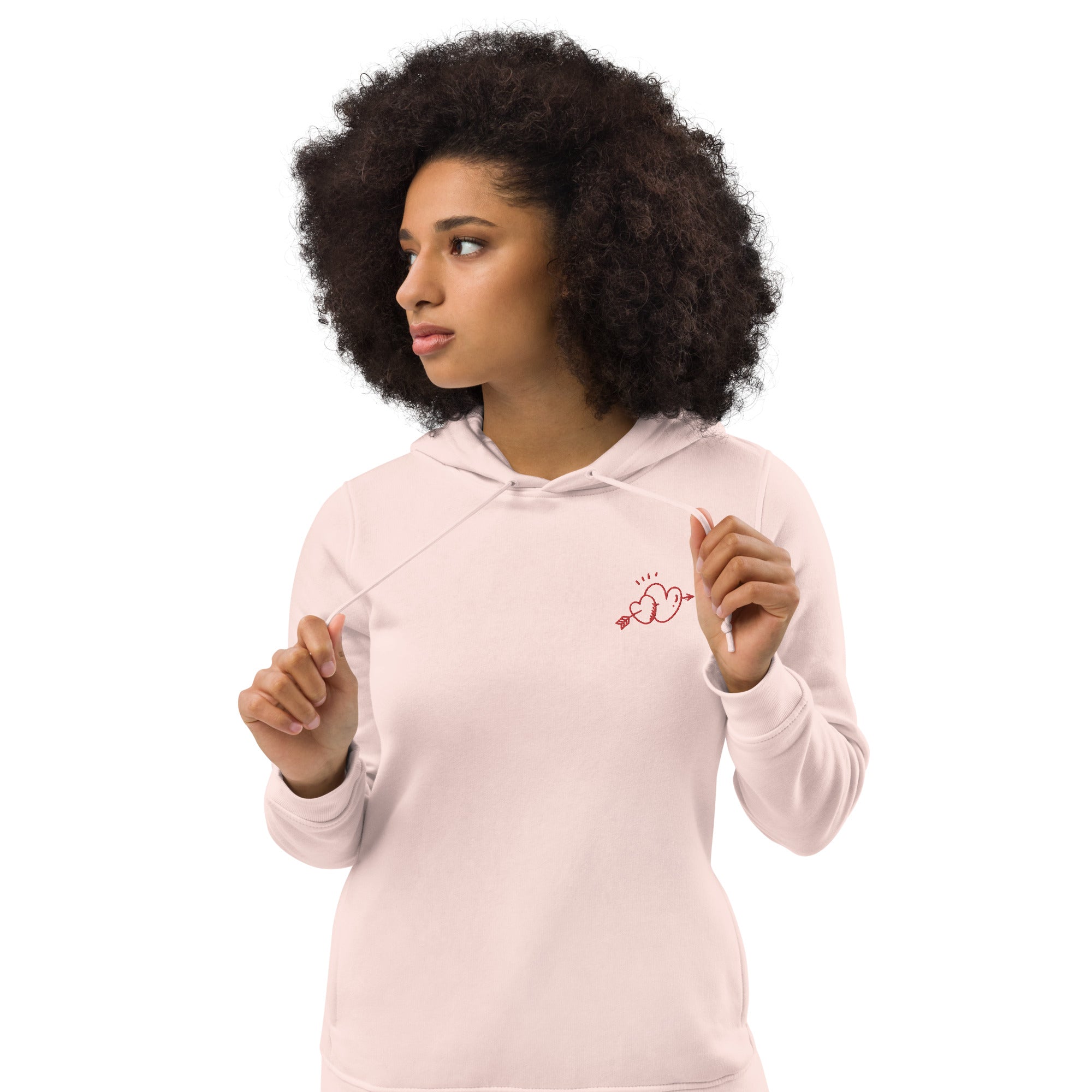 Sweat à capuche ajusté écologique pour femme brodé