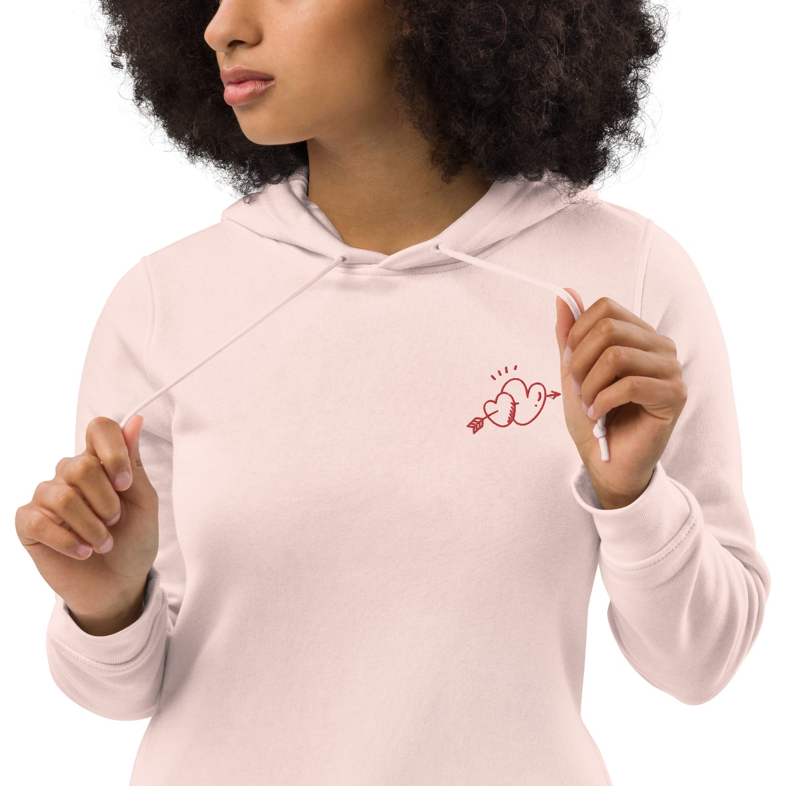 Sweat à capuche ajusté écologique pour femme brodé